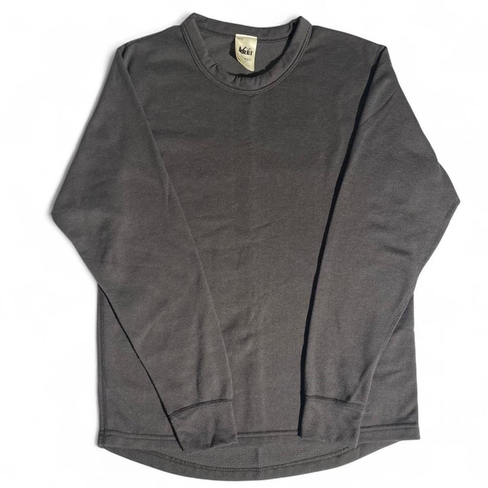 Vintage 90s REI Made in USA Charcoal Midweight Base Layer Gorpcore Long sleeve